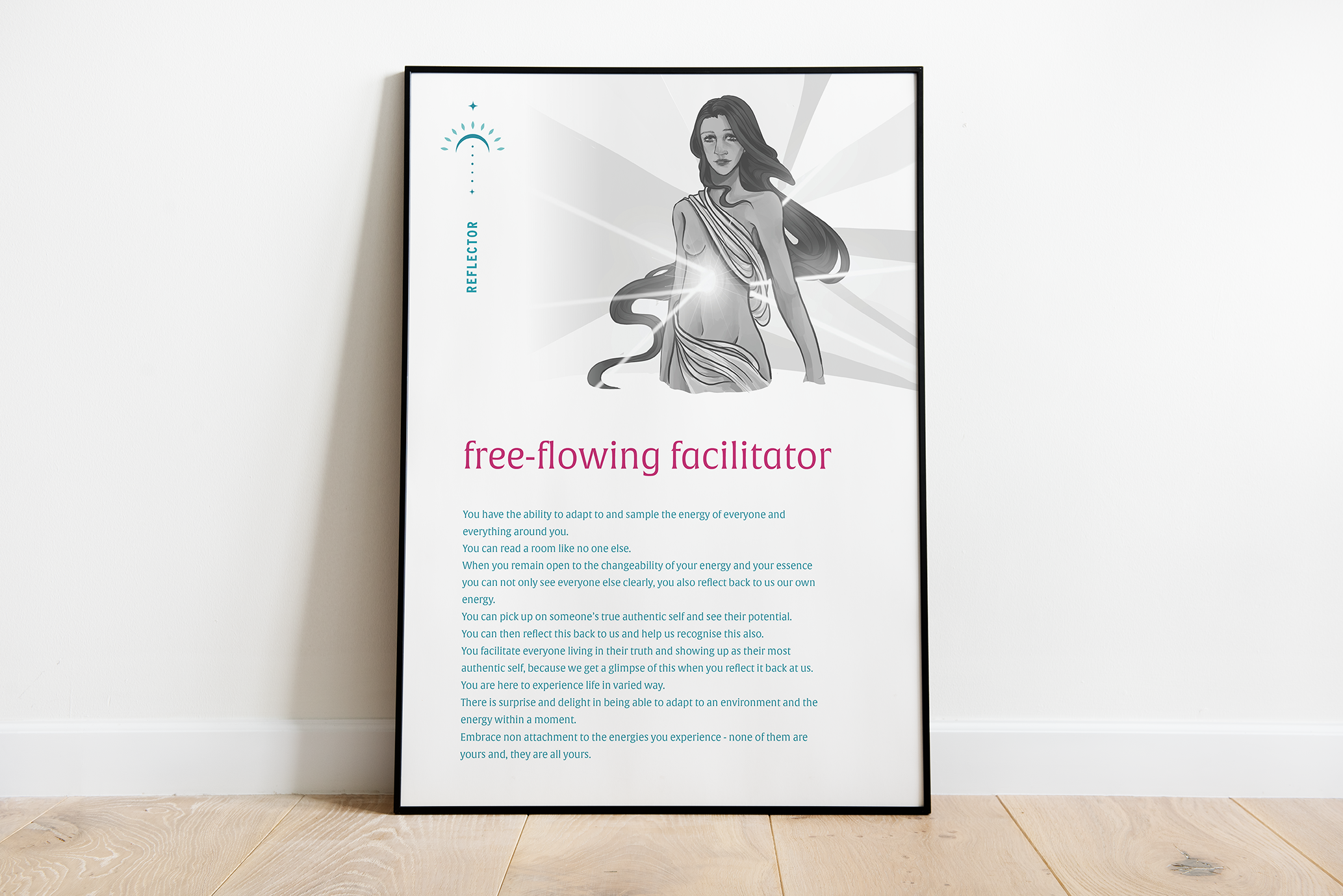 Human Design Reflector Poster - Framed example