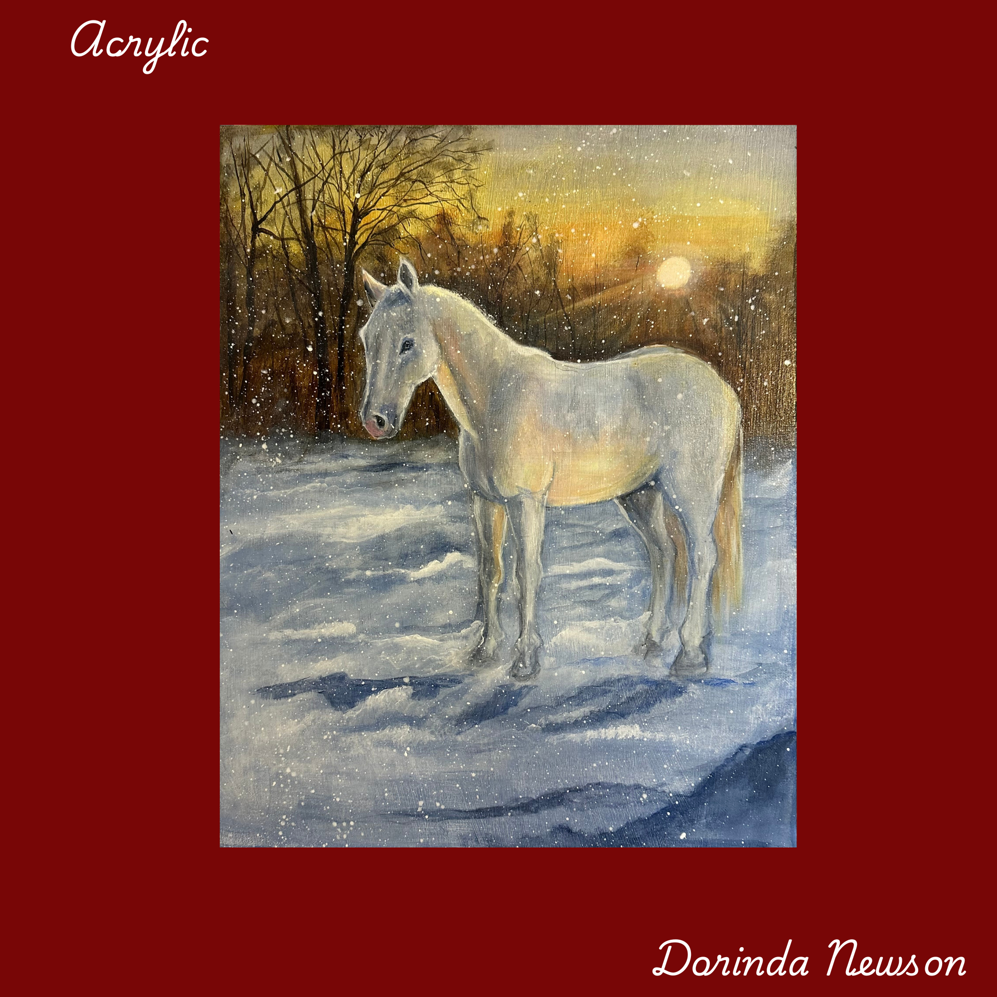 “Winter’s Grace” – Acrylic on Canvas by Dorinda Newson
