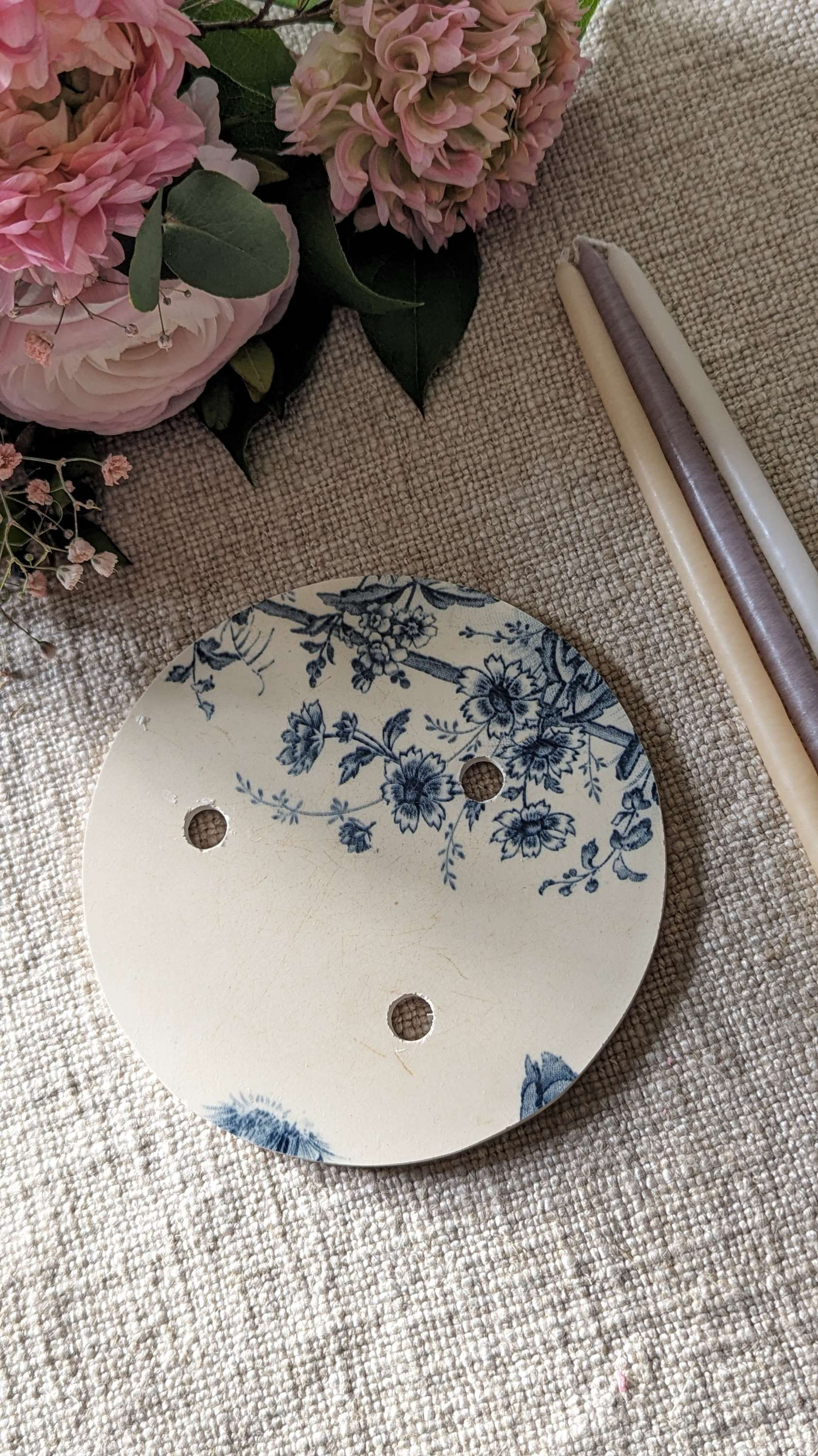 Grand bougeoir Sarreguemines et ses trois bougies