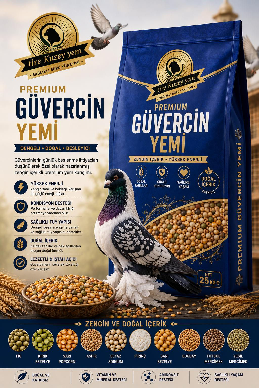 Tire Kuzey Yem Premium Güvercin Yemi