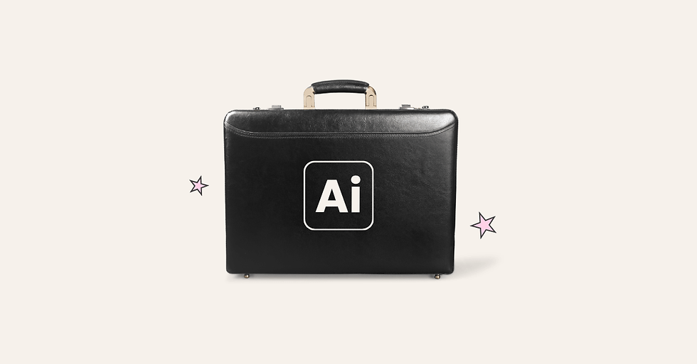 Pink illustration of a laptop with sparkles, representing web design and blogging services