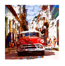 PEOPLE AND OLD CARS - H A V A N A