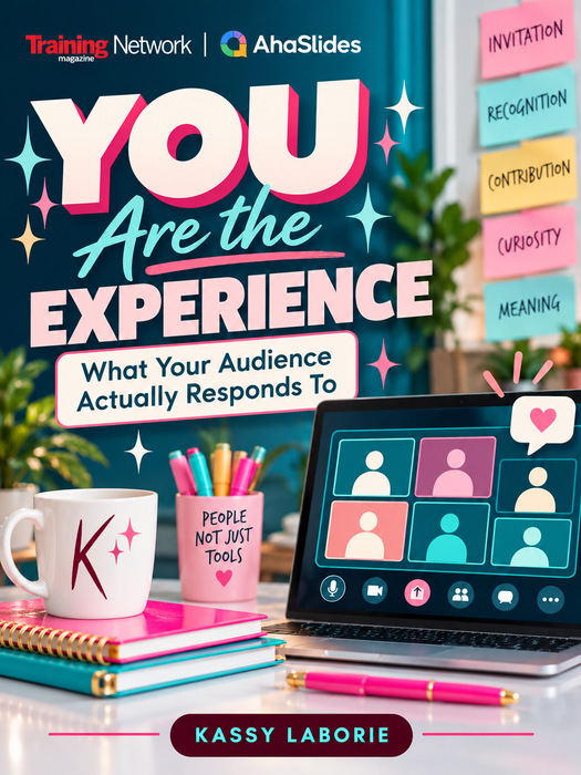 Webinar graphic for “YOU Are the Experience,” featuring a virtual meeting and five engagement moments.