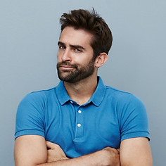 Young Man with Blue Shirt