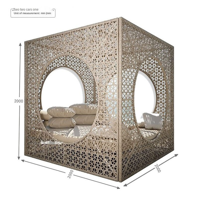 Thumbnail: Outdoor Rattan Bed Sofa Garden Courtyard Balcony  Lounge Chair Leisure