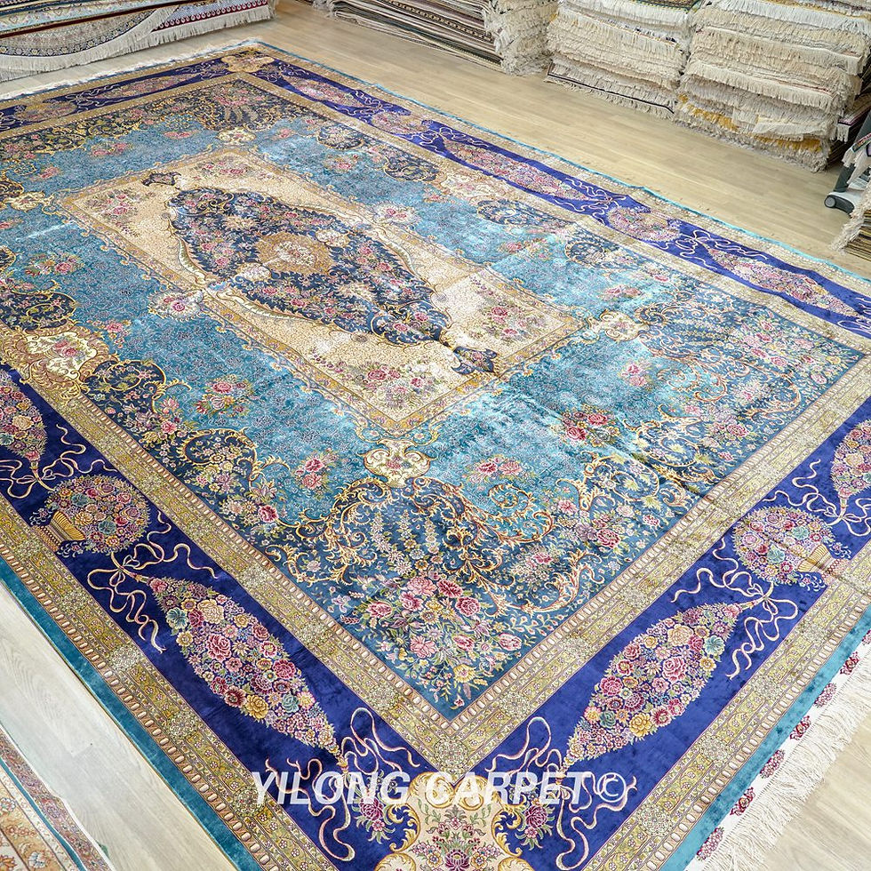 Thumbnail: Oriental Silk Handmade Nain Medallion Floor Carpet