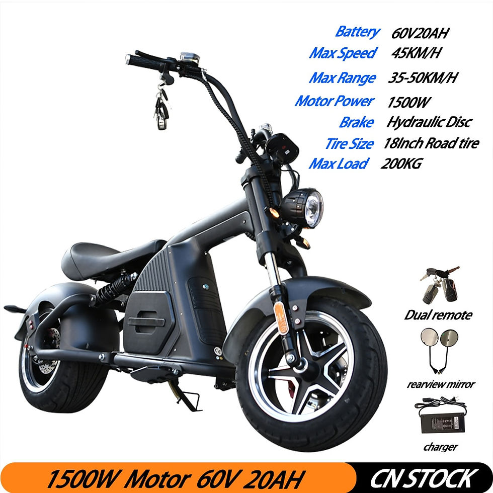 Thumbnail: Citycoco Electric Scooter 1500W Powerful Motor Max Speed 45km/H 18 Inch Two