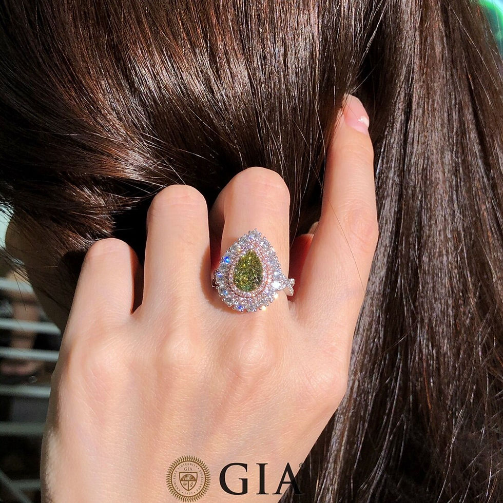 Thumbnail: Yellow Diamonds Solid 18K Gold Wedding Engagement Female Rings for Women