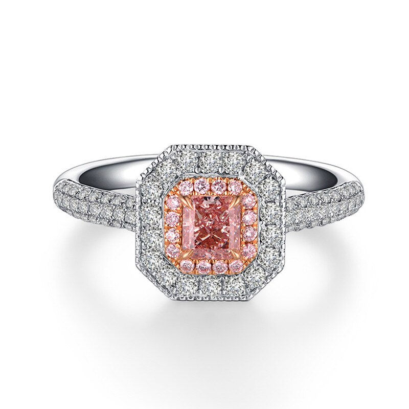 Thumbnail: GIA Certificated Main Stone 0.36 CT FANCY PINK / SI1 18k White Gold (AU750)