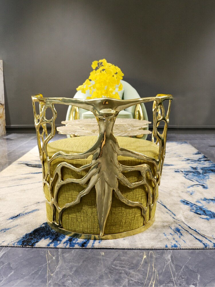 Thumbnail: Pure Copper Creative Single Chair Light Luxury Art Design Modern Lounge