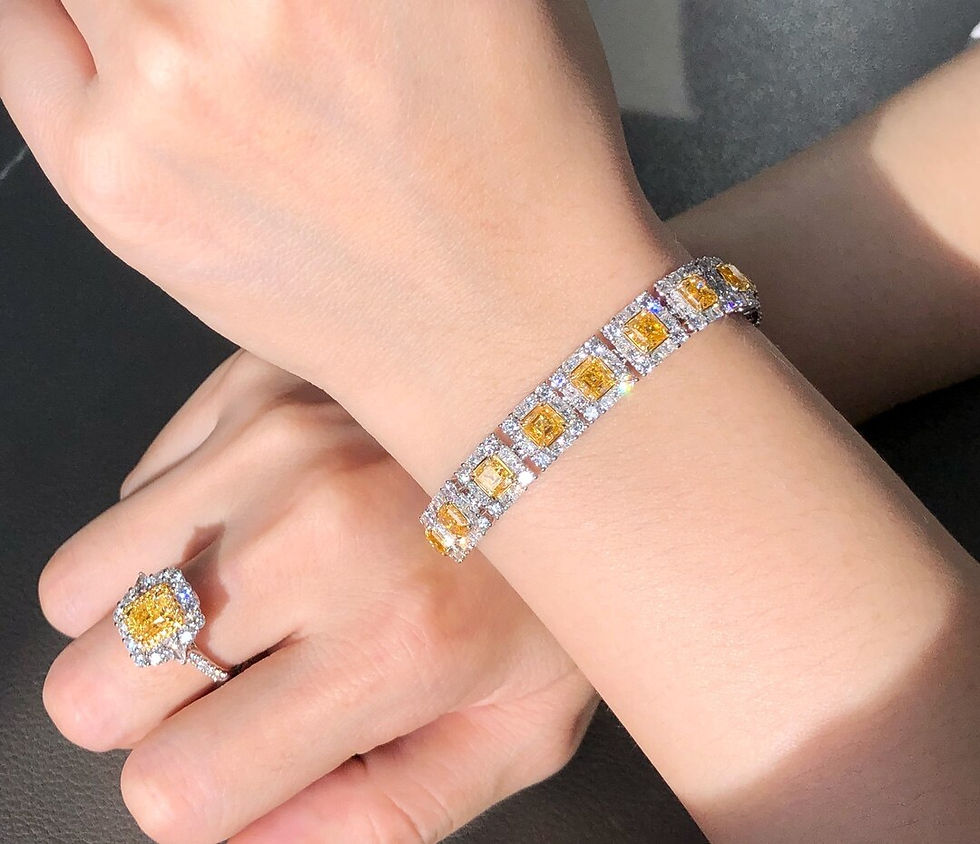 Thumbnail: Fine Jewelry Solid 18K Gold Nature Yellow Diamonds 11.67ct Gemstones Jewellery