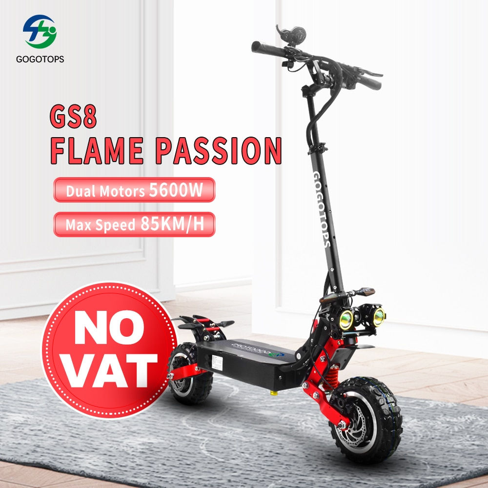 Adult Dual Motor 85km/H Folding E Scooter 11inch Off Road Tires Fast Speed