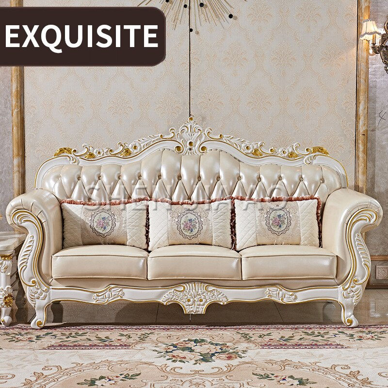 Thumbnail: European Leather Sofa Combination Living Room First Layer Luxury Leather Sofa