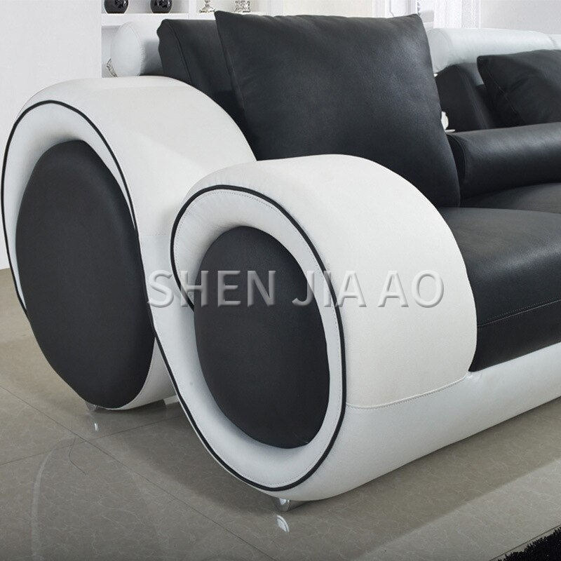 Thumbnail: Multi-Functional Leather Combination Sofa Living Room Fashion Personality