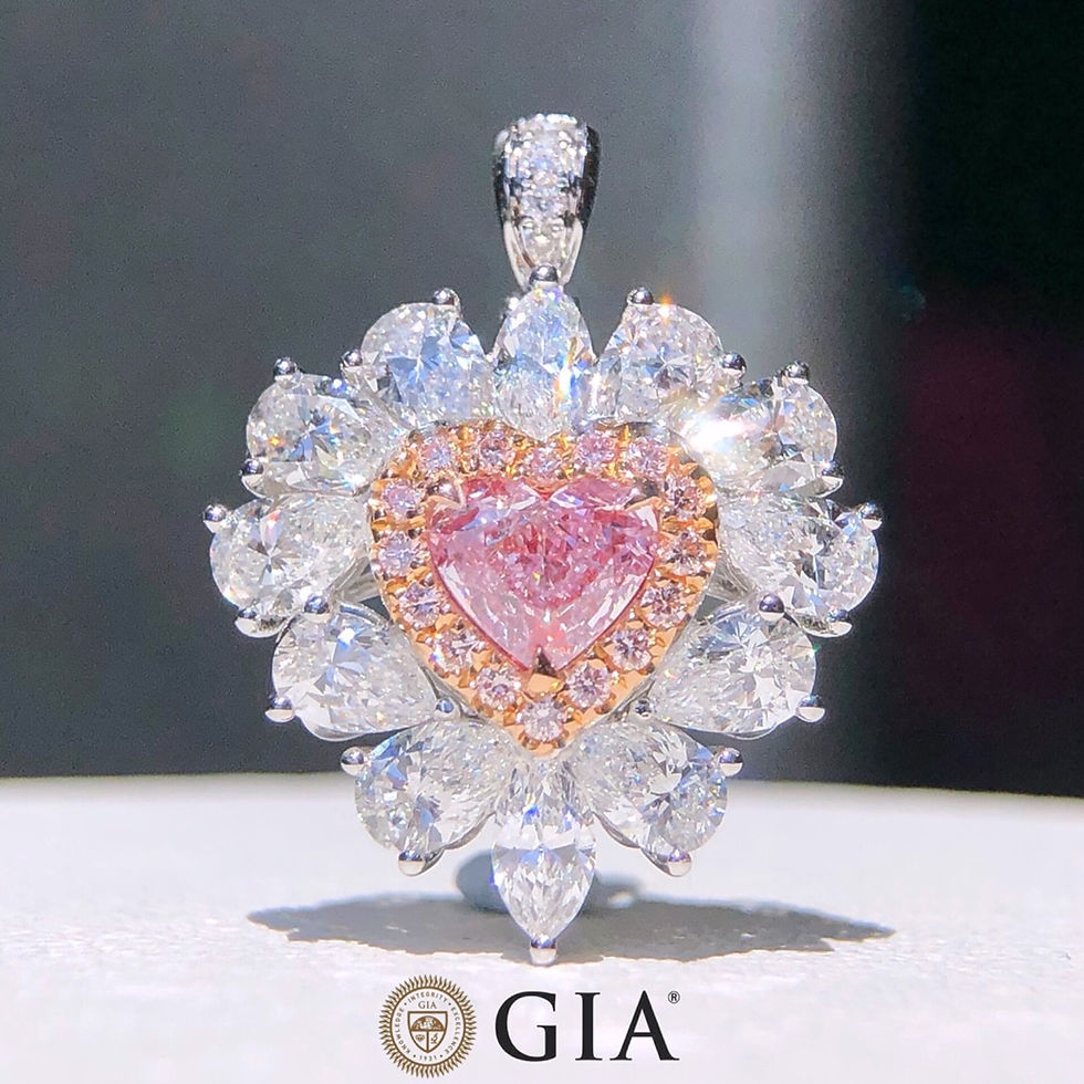Thumbnail: GIA 0.53ct 18K Gold Nature Fancy Pinkish Purple Diamonds Wedding Engagement