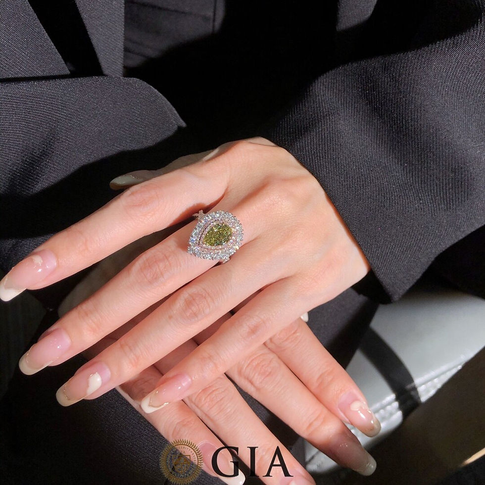 Thumbnail: Yellow Diamonds Solid 18K Gold Wedding Engagement Female Rings for Women