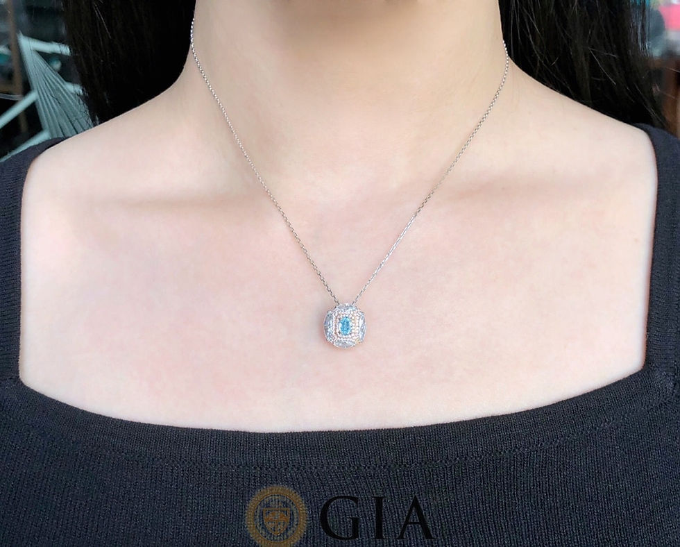 Thumbnail: GIA Very Light Blue 0.27ct Diamonds Rings Solid 18K Gold Female's Wedding Eng