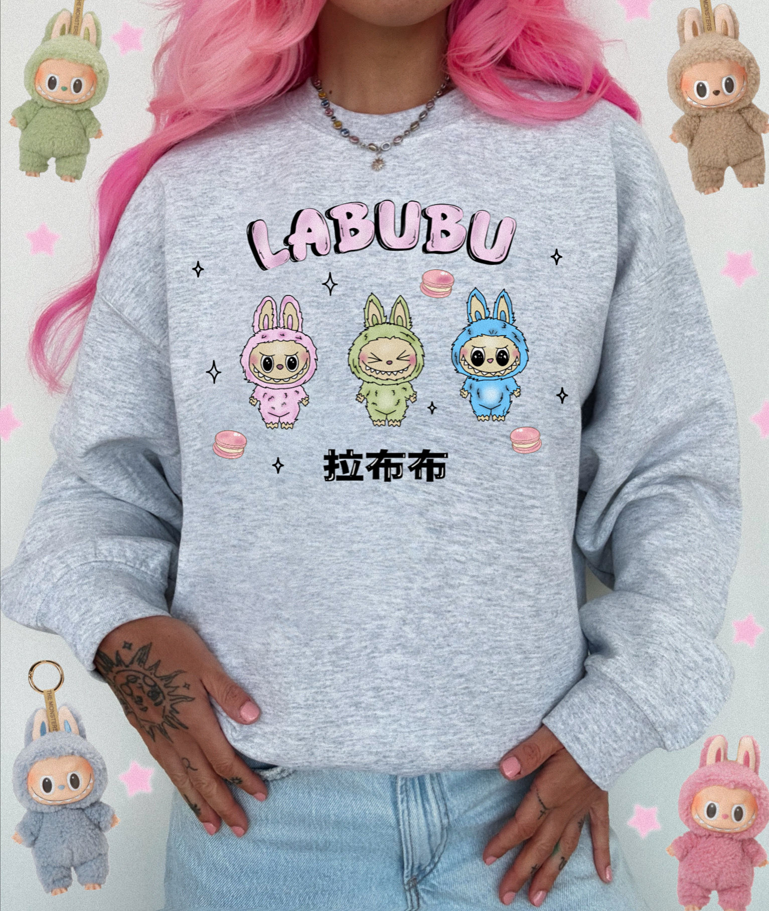 LABUBU ☆ CREWNECK, T-SHIRT, TEE-ROBE
