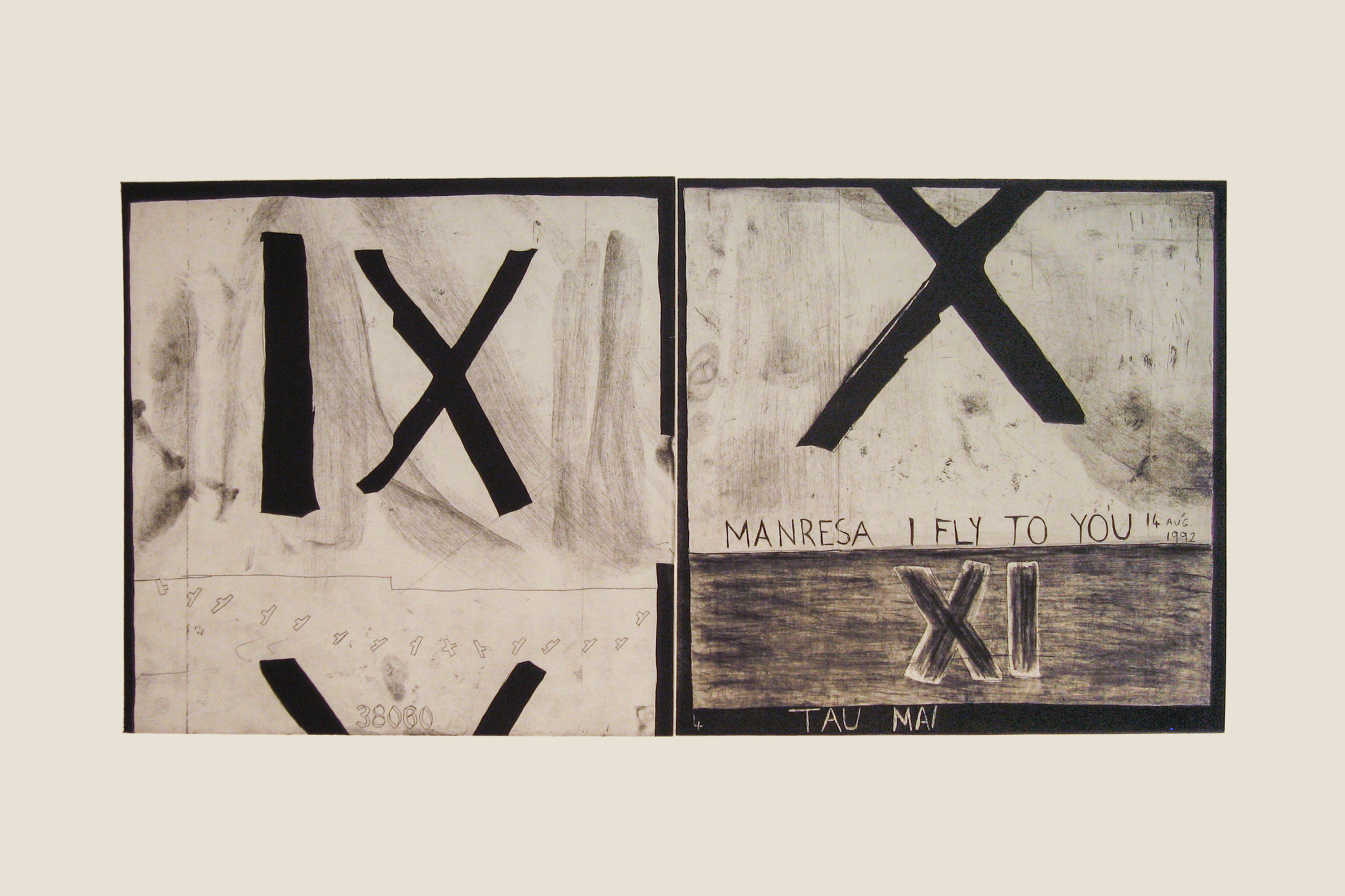 Imants Tillers, Diaspora Series - IX, X, XI, 1997, edition 2 of 14