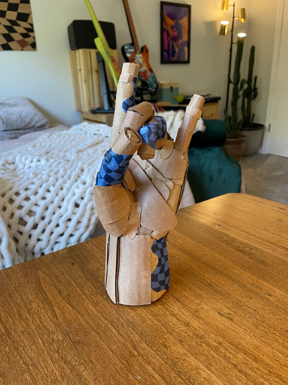Rock N Roll Sculpture Cardboard Art Metal Music Funny Cool Odd Home Decor