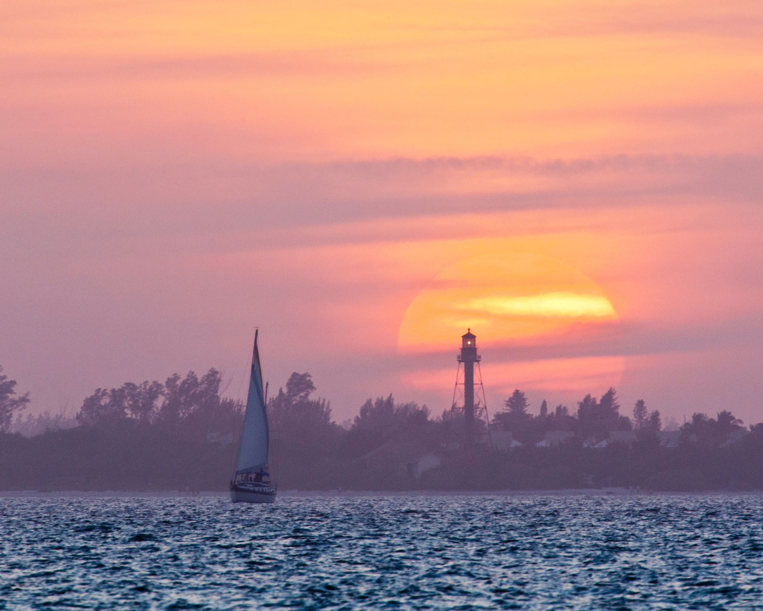Sunset Sailing - a photograph by Buck Ward