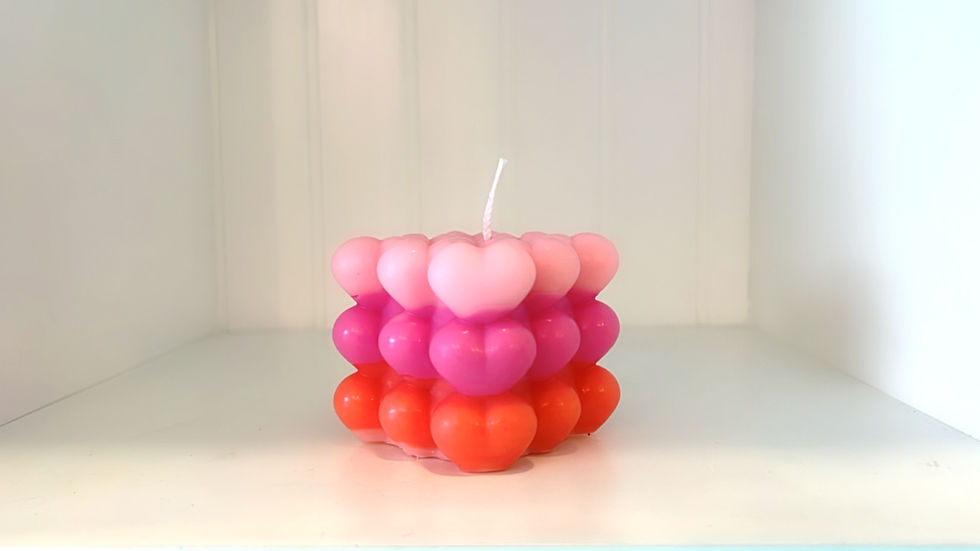 Create a Hearts Bubble Candle