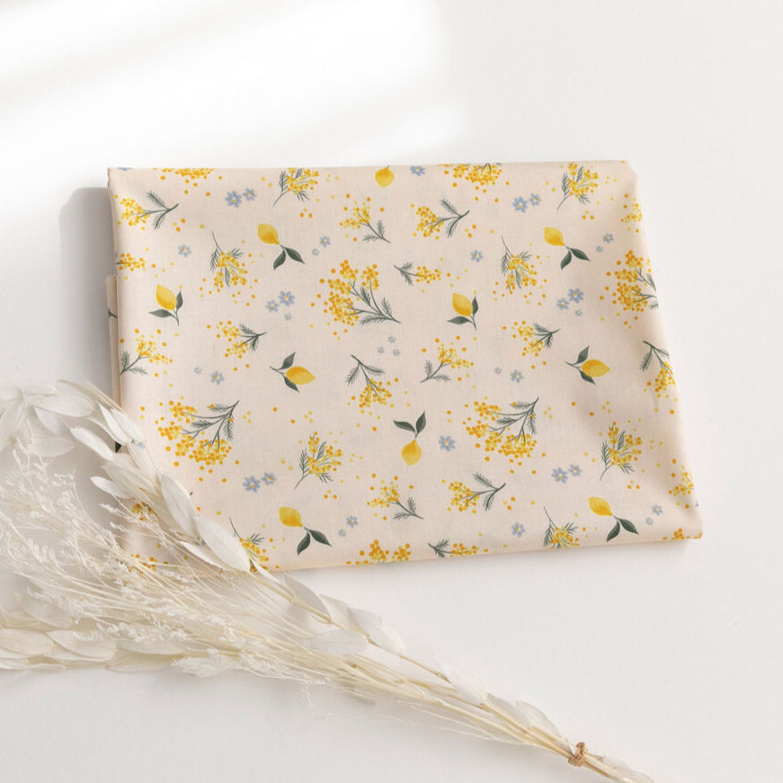 Thumbnail: Mimosa Afternoon by Amélie Broddes - Floral Cotton Fabric