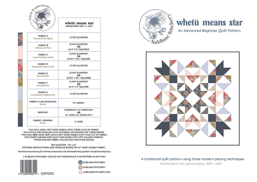 Thumbnail: Whetū means Star Quilt Pattern