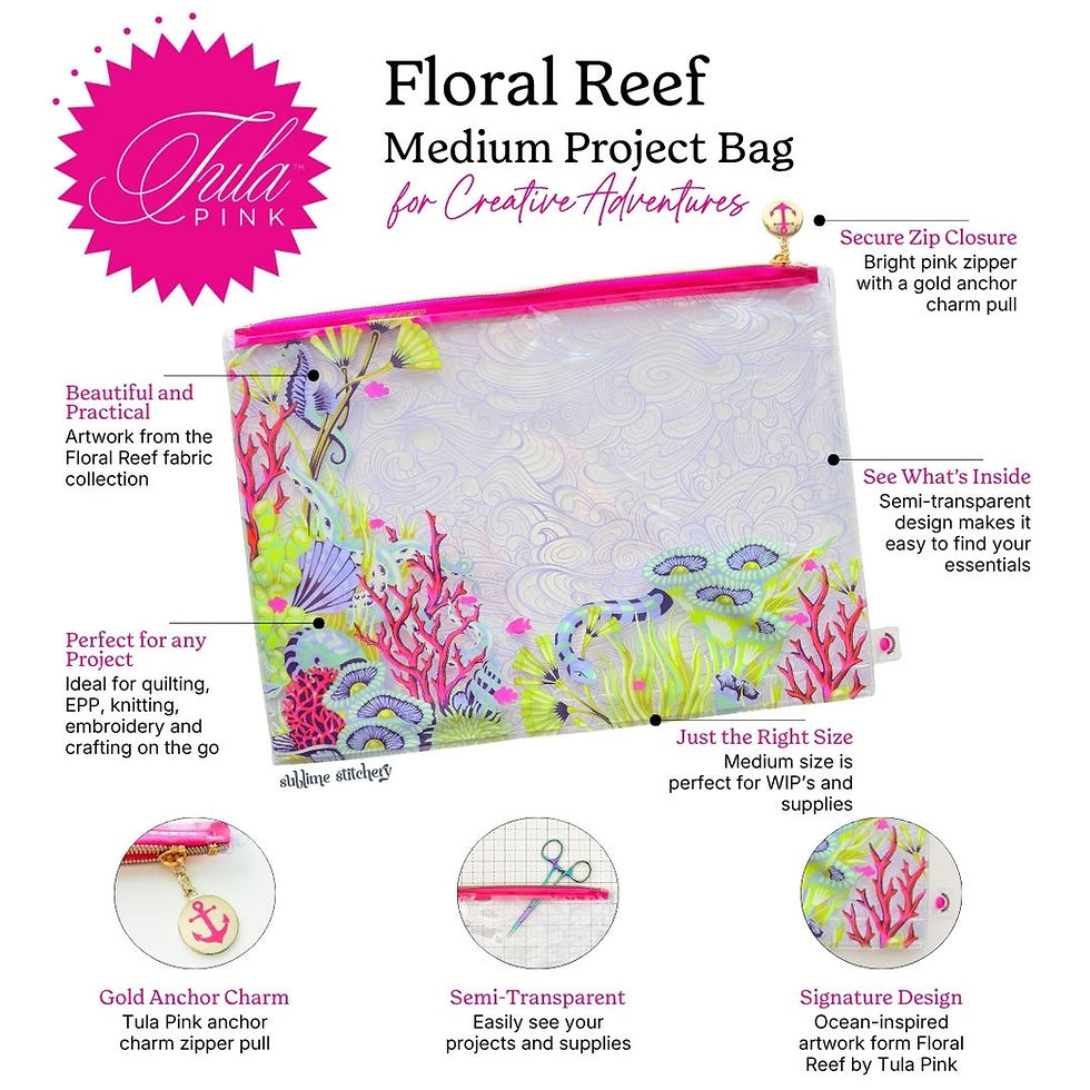 Thumbnail: Tula Pink Floral Reef Medium Project Bag