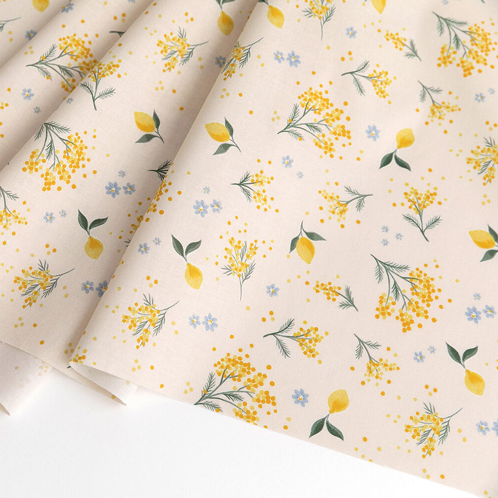 Thumbnail: Mimosa Afternoon by Amélie Broddes - Floral Cotton Fabric