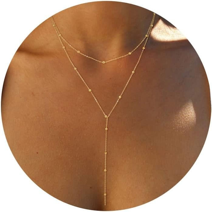 Colar Feminino Banhado a Ouro Pingente em Y