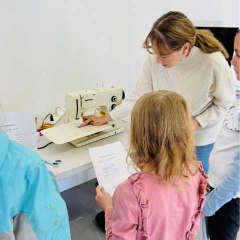 Mary Ottesen teaching Sewing at The HeART Collective