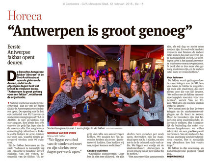 "Antwerpen is groot genoeg"