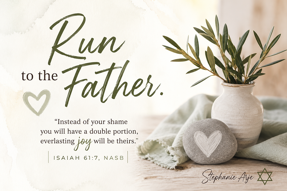 Run to the Father — Isaiah 61:7 encouragement about freedom from shame and everlasting joy in Christ