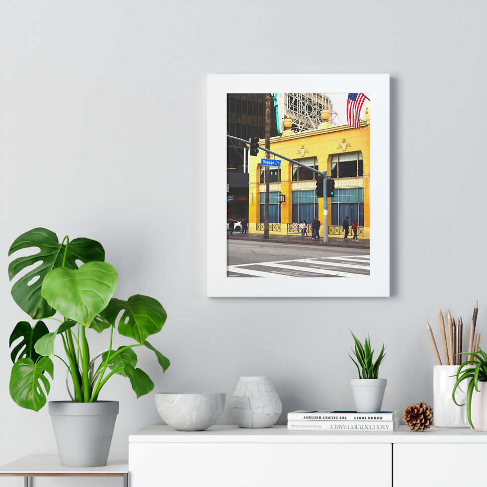 Thumbnail: Framed Poster — Urban Yellow Facade Street Photography (Vertical)