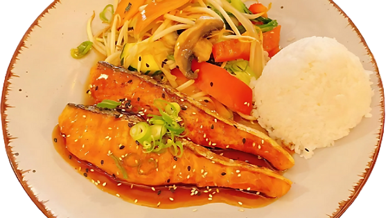 55. SakenoTeriyaki Set 鮭の照り焼きセット