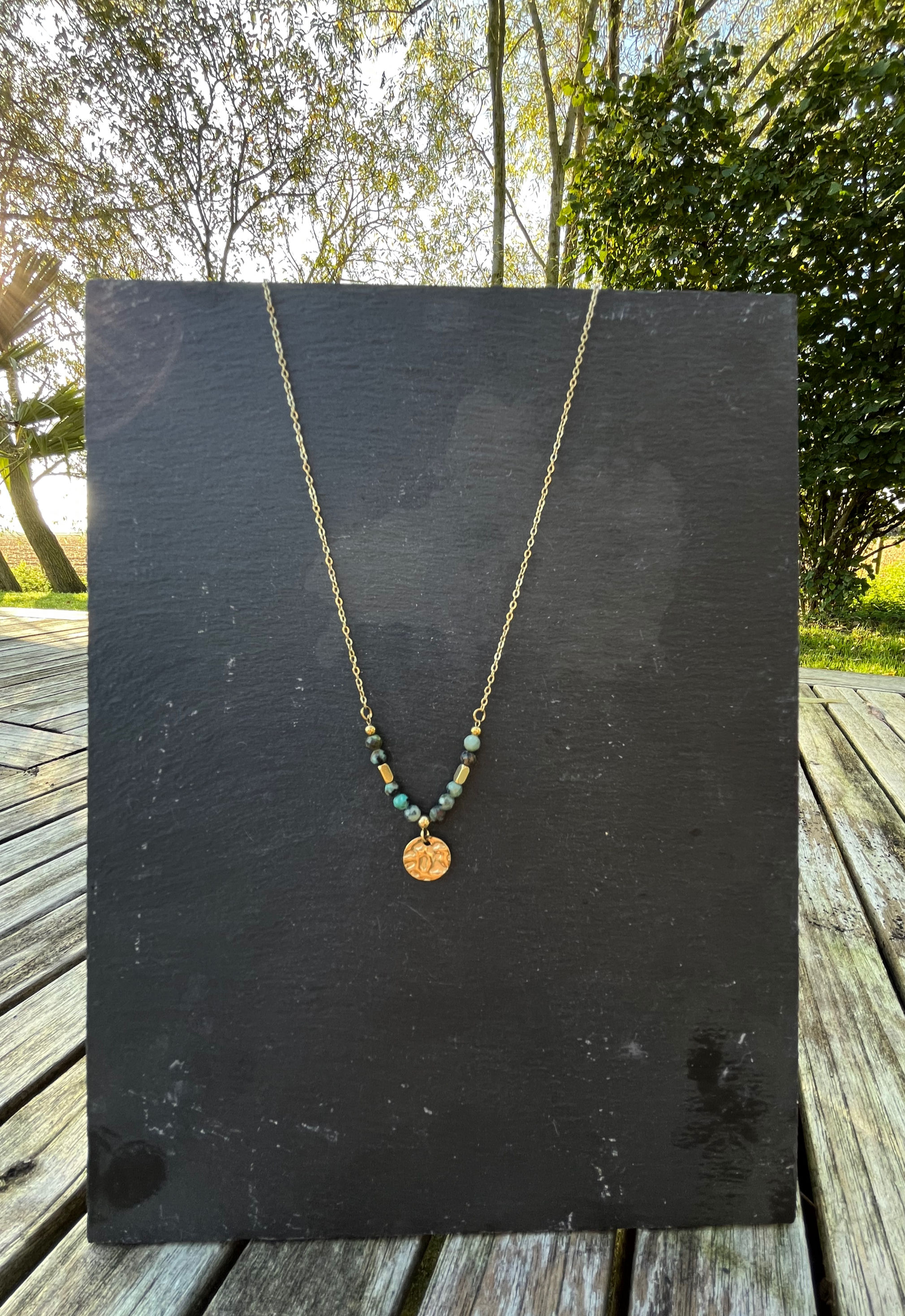 Green stone necklace