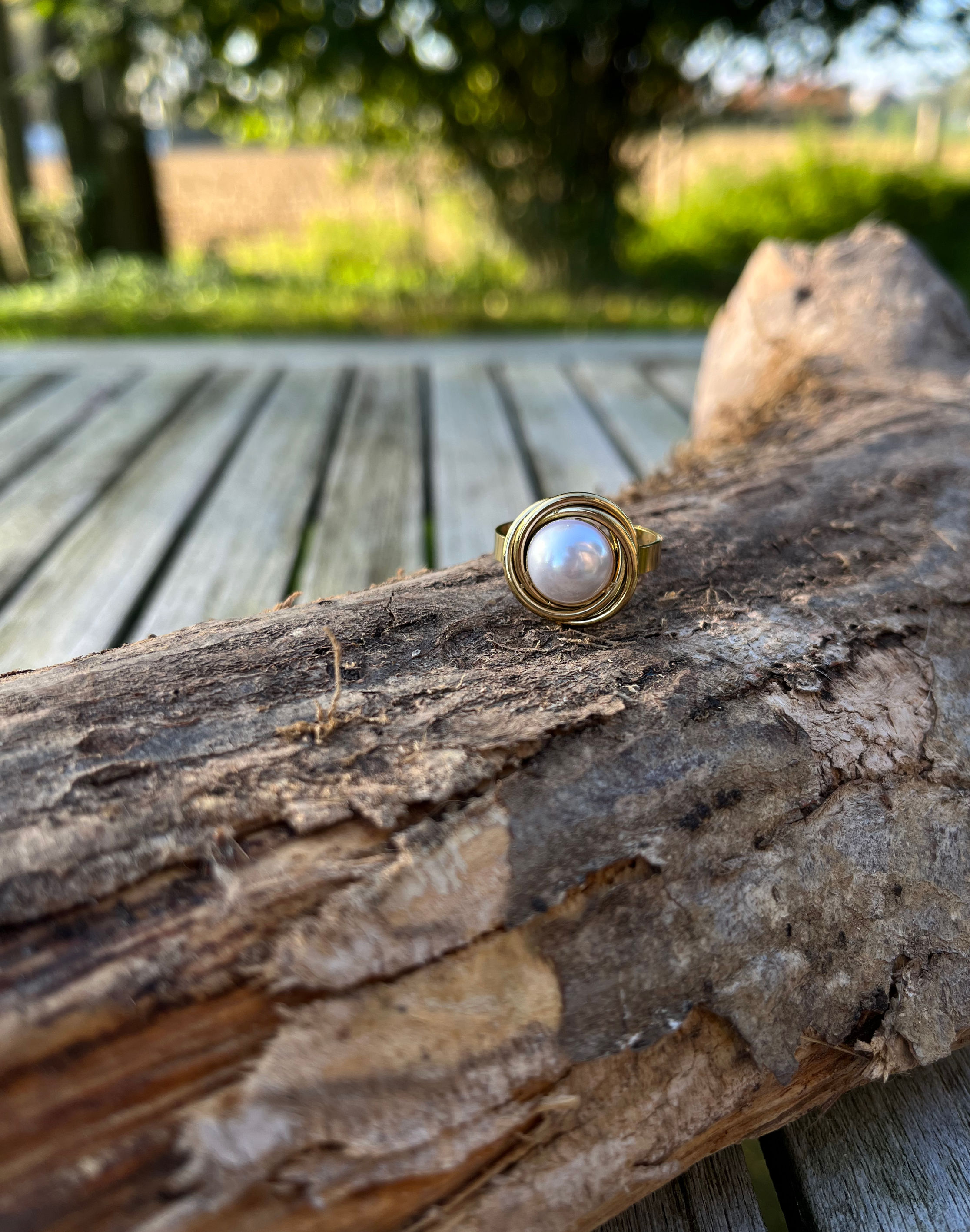 Ring with White Pearl