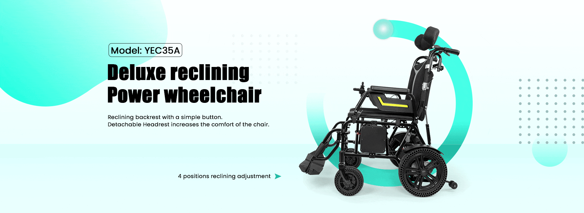 Reinforced Lightweight Folding Electric Wheelchair YATTLL YE100