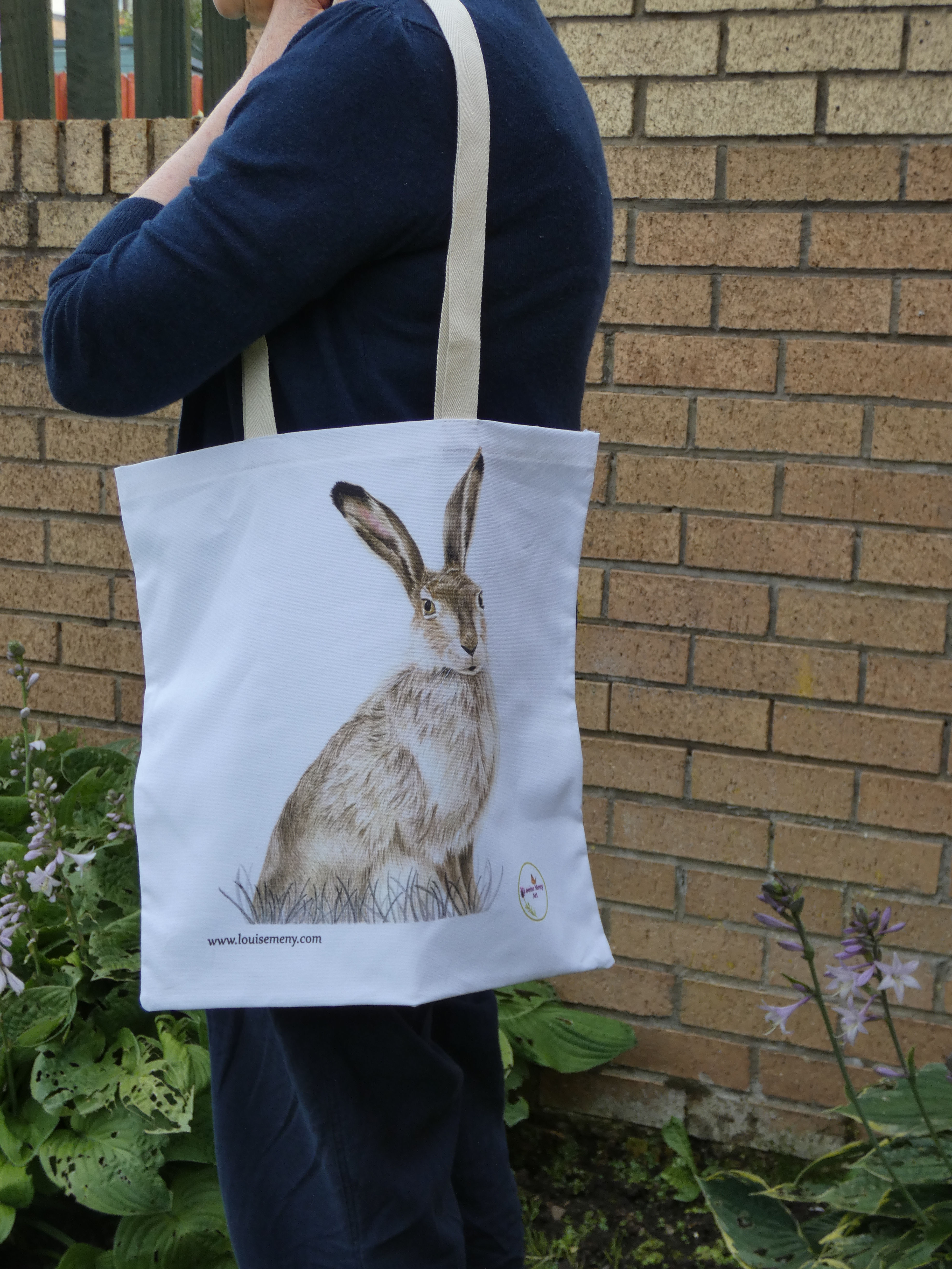 Hare design cotton bag