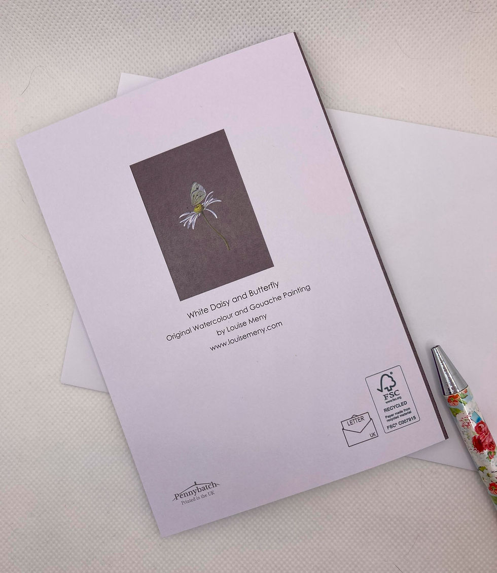 Thumbnail: Greeting card of White Daisy and Butterfly