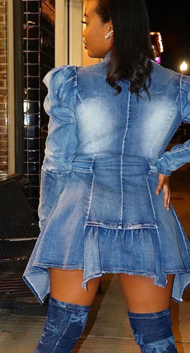 Denim Blazer Dress | @f i u s h aFASHION Denim Blazer Dress | @f i u s h aFASHION
