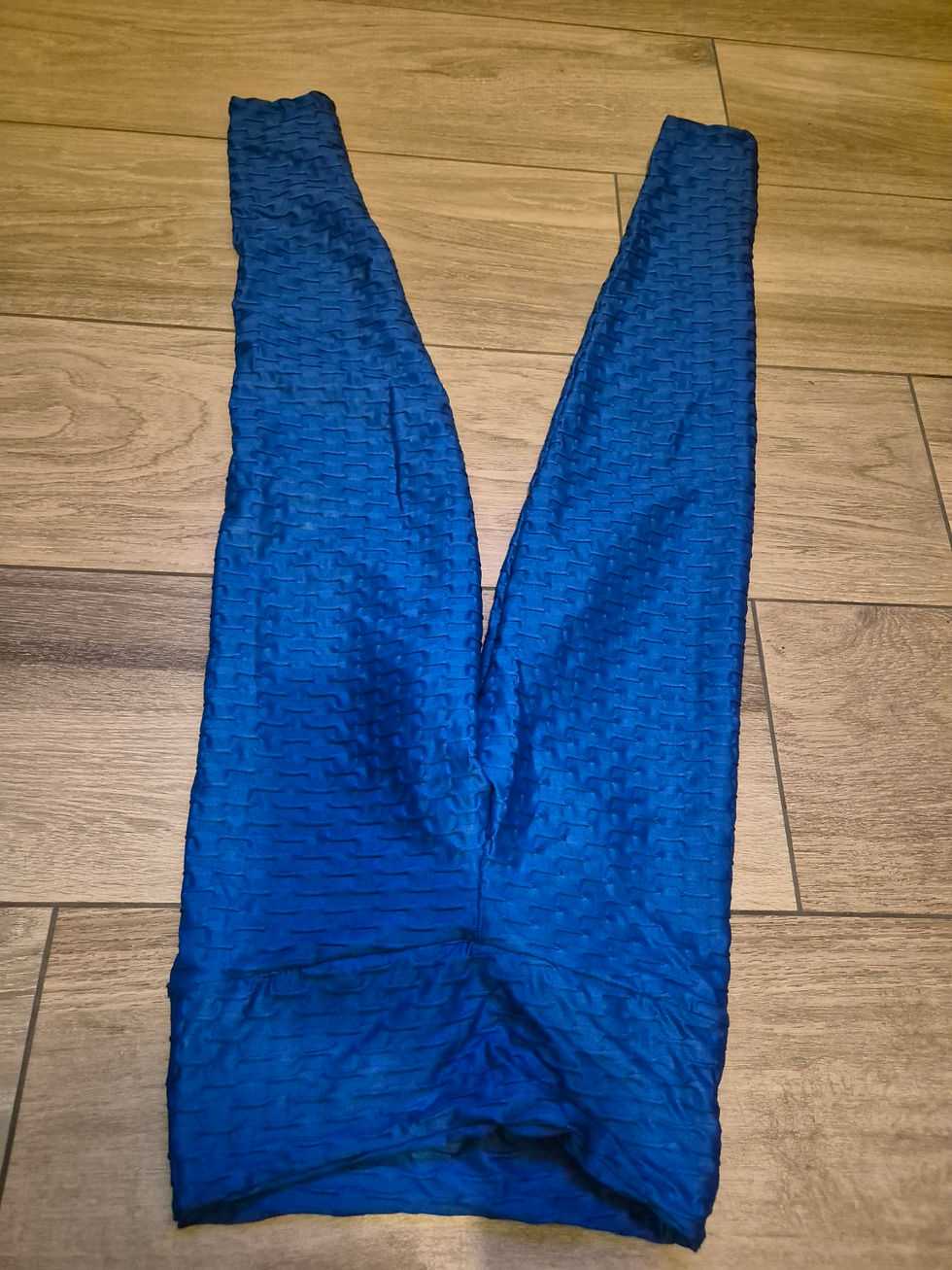 Glanzleggings Blau Originalfoto