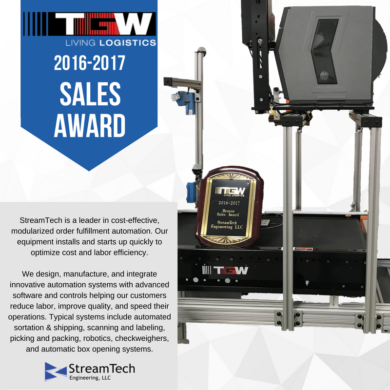 TGW Conveyor Sales Award, Streamtech Engineering Sprinter