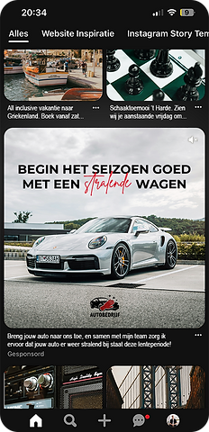 Pinterest advertentie van autobedrijf.