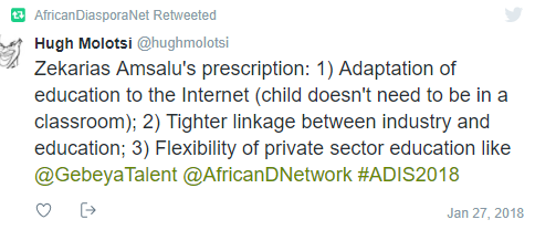 Live feed note of the panel through ADIS tweeter page