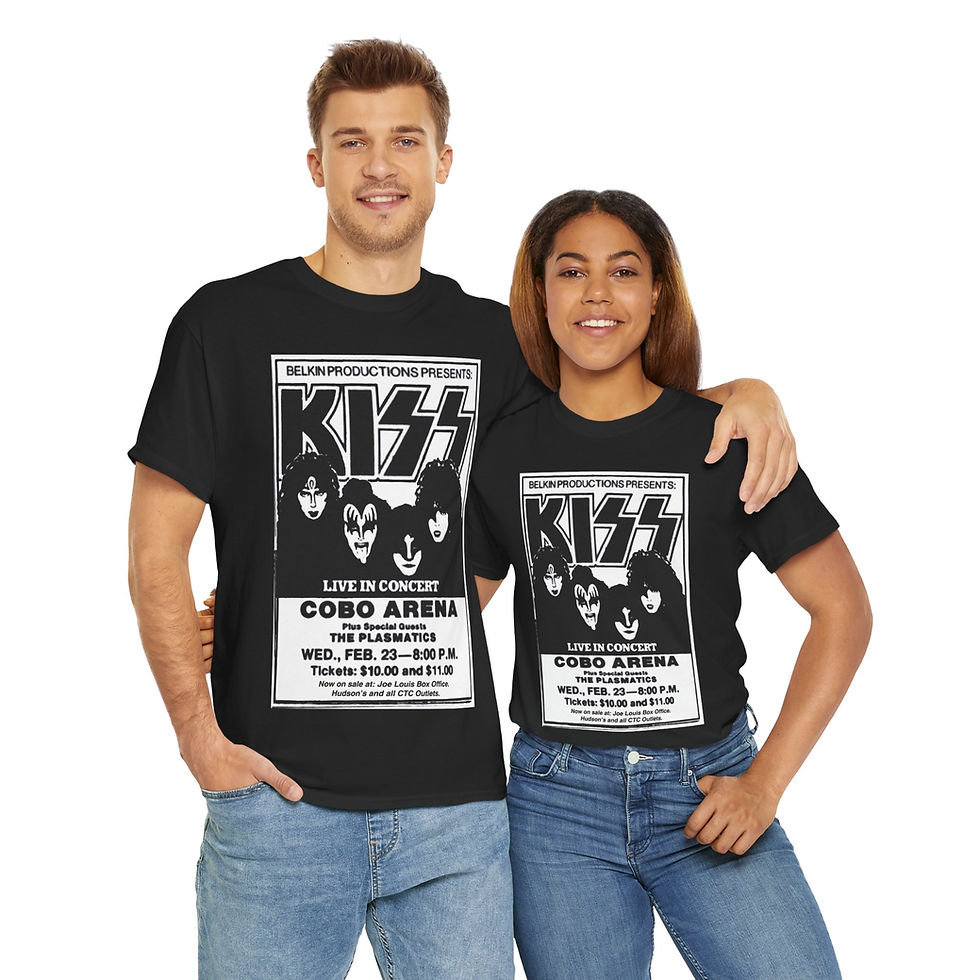 Thumbnail: KISS Creatures concert advertisement Cobo Hall Detroit  Unisex Heavy Cotton Tee