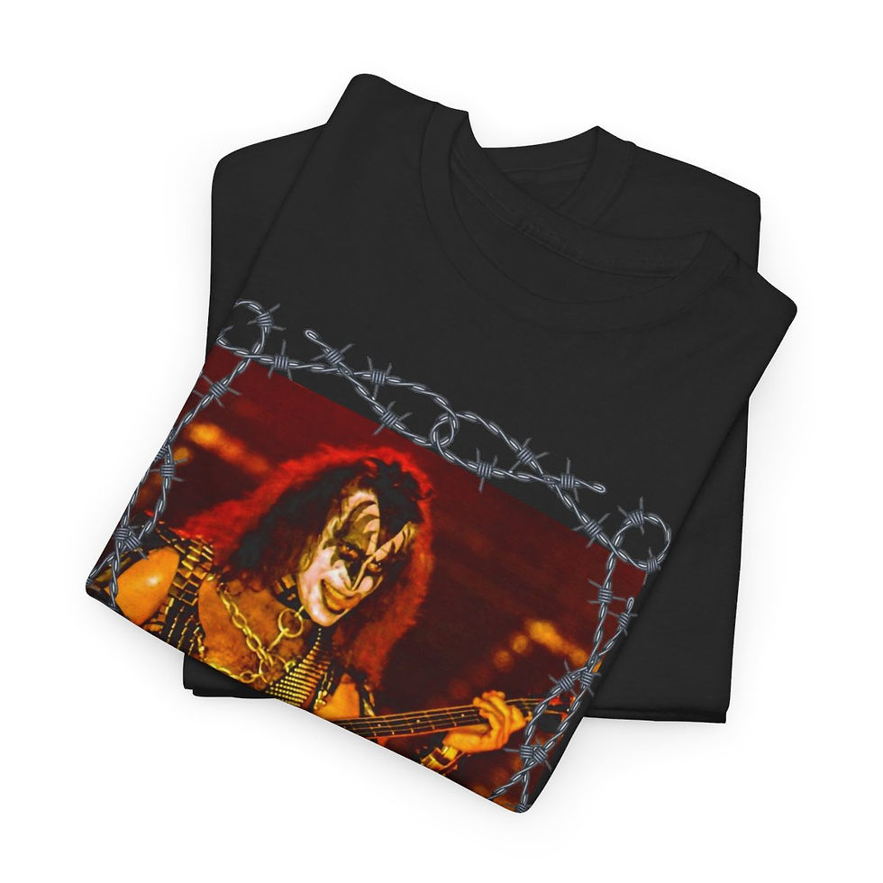 Thumbnail: Gene Simmons of KISS In Barbwire Men's Short Sleeve Tee