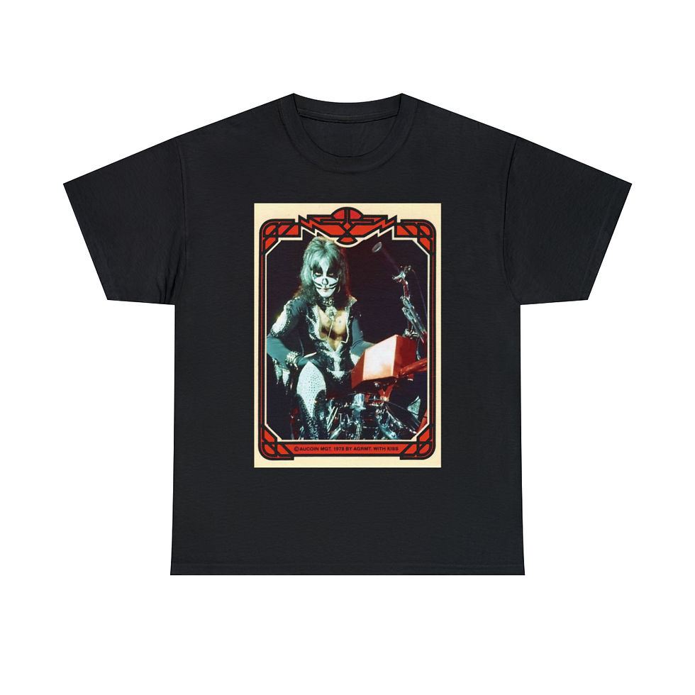 Thumbnail: KISS Card Peter Criss On The Chopper Unisex Heavy Cotton Tee