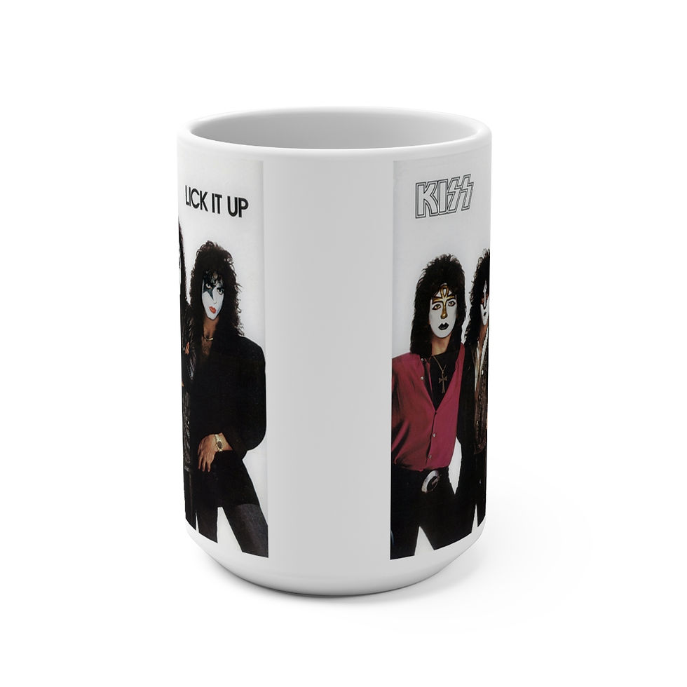 Thumbnail: KISS Lick it up with make up on white Mug 15oz